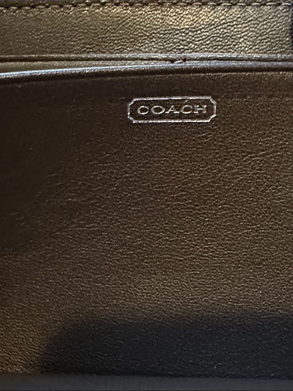 Coach Dark Brown leather wallet with Silver hardware - Picture 5 of 9